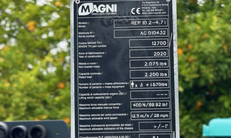 2020 Magni REP 10.2-4,71 Extendable Rotating Platform For Sale